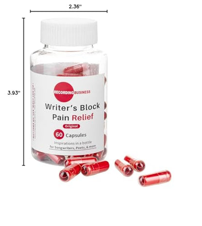 Recording Business Writer's Block Pain Relief (60 Original Songwriting Prompts in Capsules) for Artists/Musicians, Songwriters, & Poets - dailyvitalstore