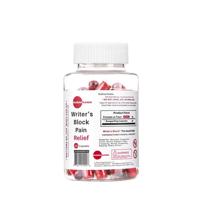 Recording Business Writer's Block Pain Relief (60 Original Songwriting Prompts in Capsules) for Artists/Musicians, Songwriters, & Poets - dailyvitalstore