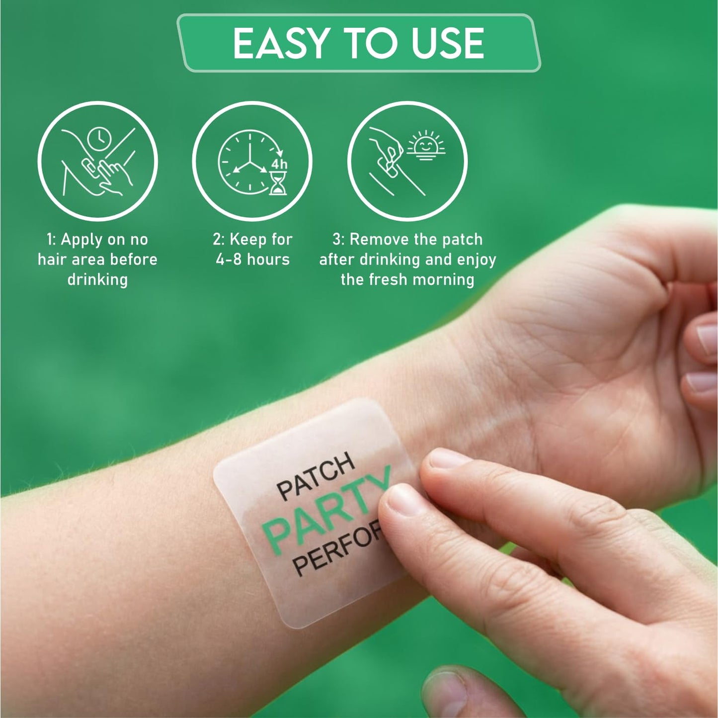 Recovery Patches 24 Pack, 100% Natural Ingredients Party Recovery Patch with Skin-Friendly & Waterproof Design, Strong Adhesive Party Patch for Secure Fit, Enhanced Morning Formula - dailyvitalstore