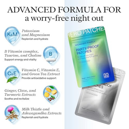 Recovery Patches for Men & Women – Grey Pack Morning Relief After Parties, Drinking & Nights Out – With B-Complex, Vitamins A C D E, Glutathione, Boswellia & Herbal Antioxidants – 30 Patches - dailyvitalstore