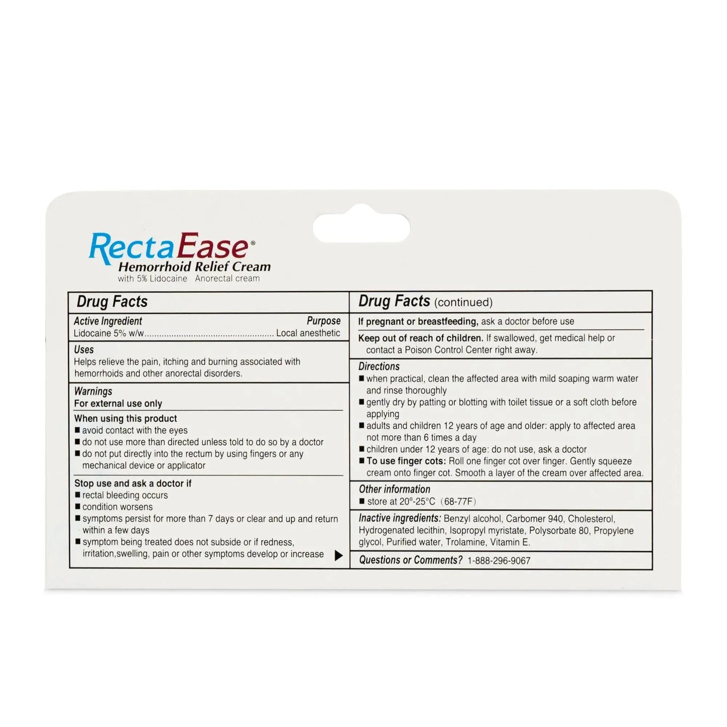 RectaEase (2 Pack) 5% Lidocaine Hemorrhoid Relief Cream 1 oz Tube, Anorectal Cream, Rapid Numbing Relief, Hemorrhoid Treatment from Itch and Burn - dailyvitalstore