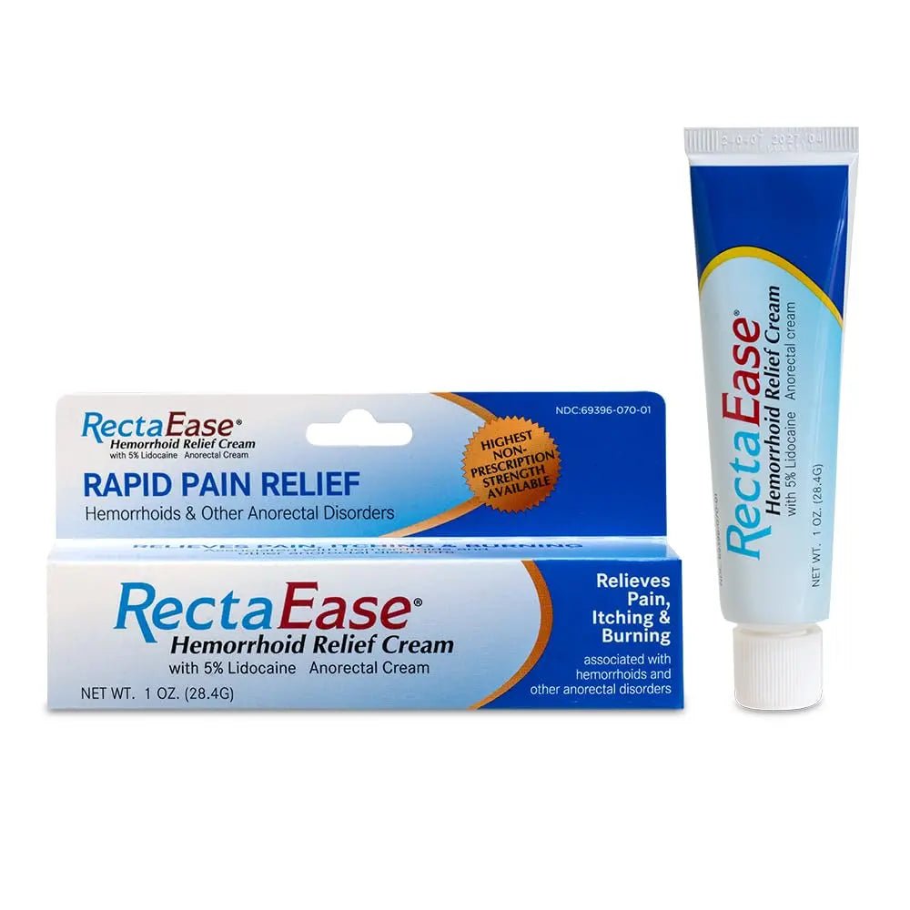 RectaEase 5% Lidocaine Hemorrhoid Topical Relief Cream, Rapid Numbing for Itching & Burning, Extra Strength Anorectal Treatment for Sensitive Areas, Advanced Formula for Fast Soothing Care, 1 oz Tube - dailyvitalstore