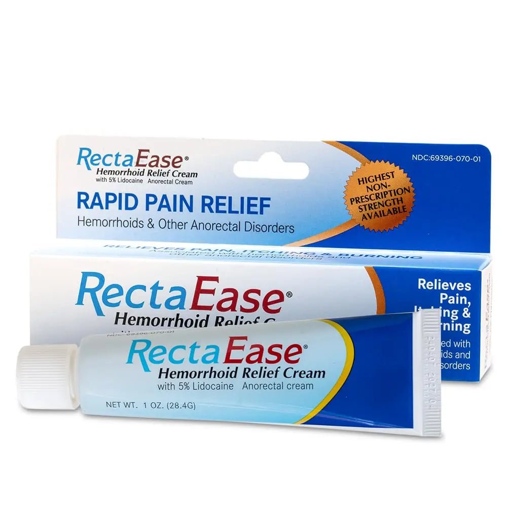RectaEase 5% Lidocaine Hemorrhoid Topical Relief Cream, Rapid Numbing for Itching & Burning, Extra Strength Anorectal Treatment for Sensitive Areas, Advanced Formula for Fast Soothing Care, 1 oz Tube - dailyvitalstore