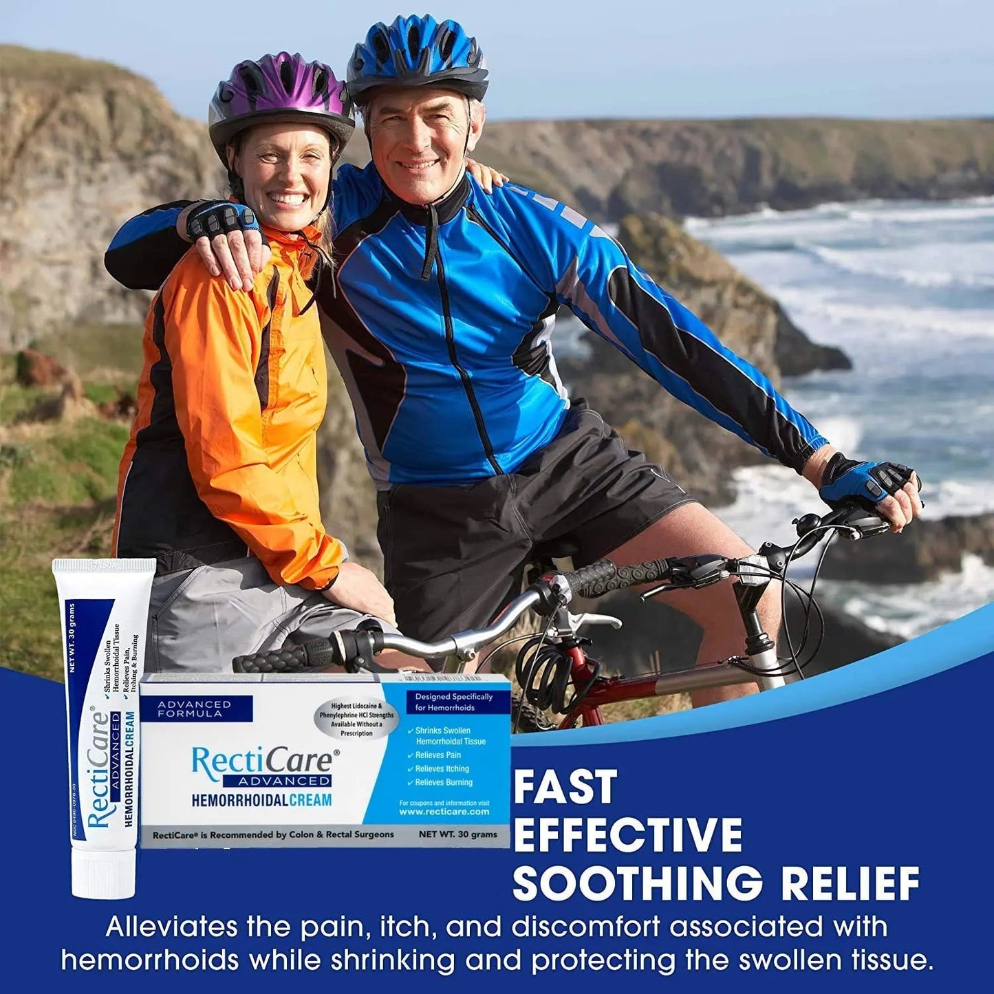 Recticare Advanced Hemorrhoidal Cream: Advanced Treatment to Shrink & Soothe Hemorrhoids - Itch, Pain, Burn Relief - 30g Hemorrhoidal Cream with Lidocaine - dailyvitalstore