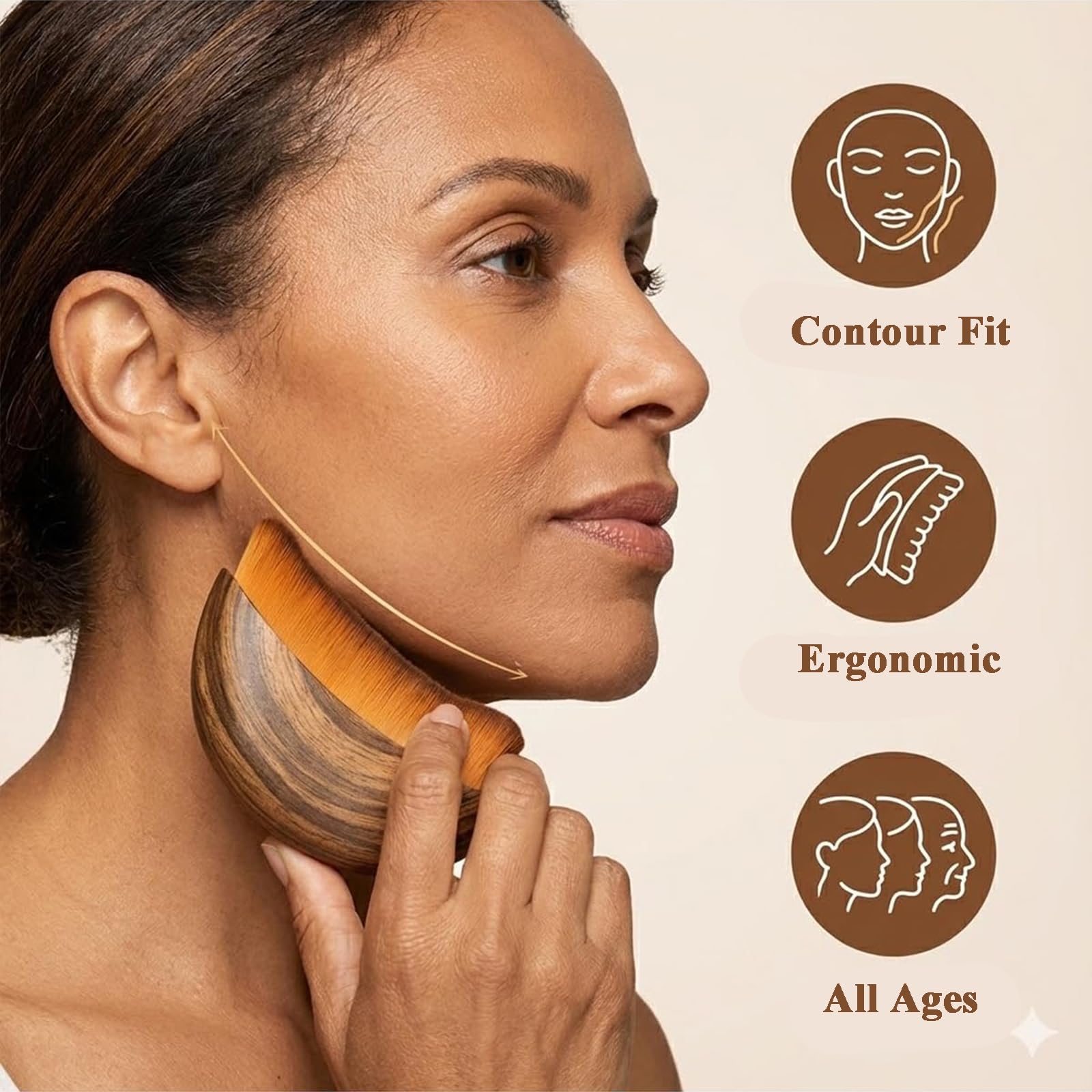 Recuvia Face Brush for Lymphatic Drainage, Gua Sha Brush for Face, Lymphatic Contour Face Brush Eliminate Puffiness, Lifting and Firming, Sculpting, Improves Skin Glow, Fit The Skin Precisely (2pcs) - dailyvitalstore