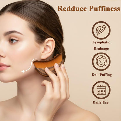 Recuvia Face Brush for Lymphatic Drainage, Gua Sha Brush for Face, Lymphatic Contour Face Brush Eliminate Puffiness, Lifting and Firming, Sculpting, Improves Skin Glow, Fit The Skin Precisely (2pcs) - dailyvitalstore
