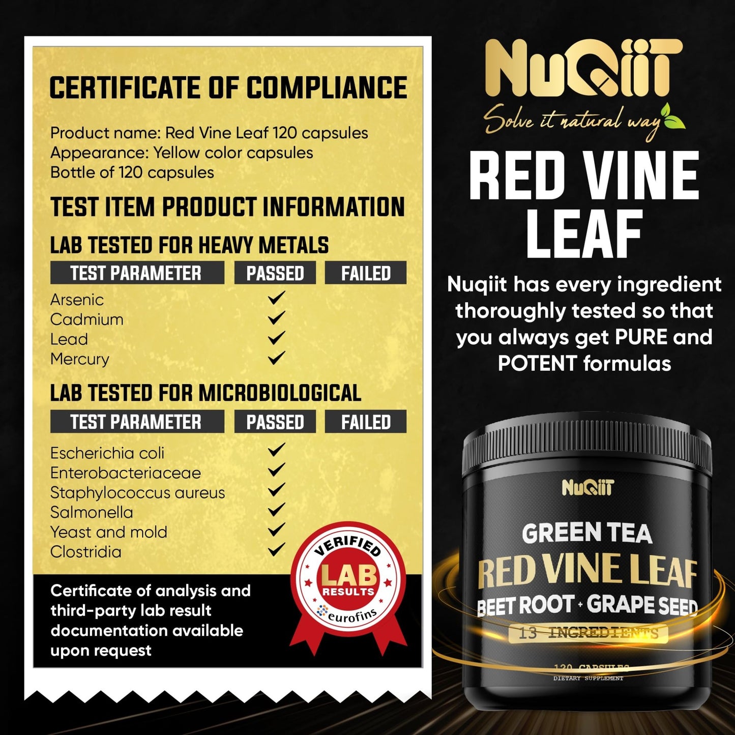 Red Vine Leaf Extract 15000mg Beet Root 3000mg Organic Green Tea 3000mg Supplement & More - Support Heart Health, Strength, Immune System & Body Management - 120 Vegan Capsules for 2-Month Supply - dailyvitalstore