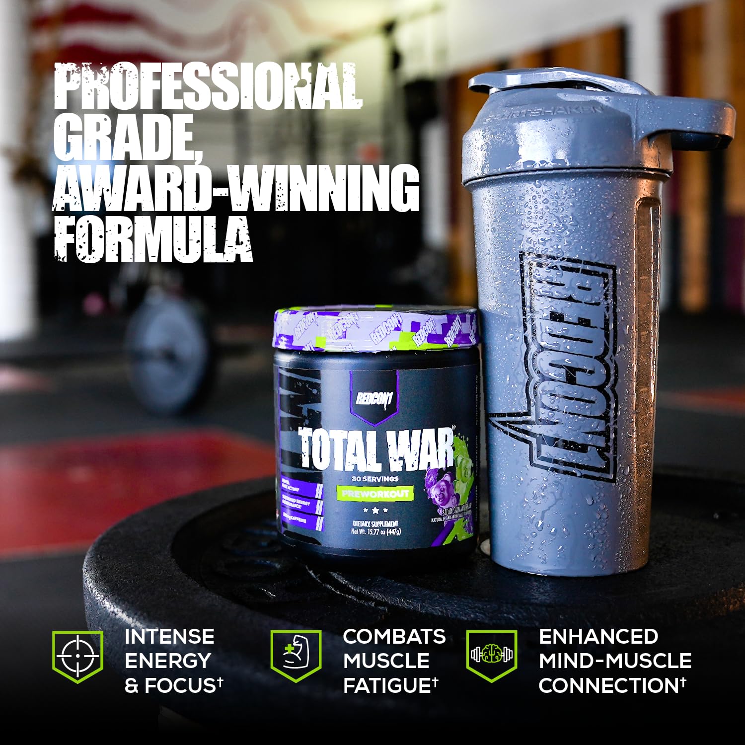 REDCON1 Total War Pre Workout, Watermelon - L Citrulline, Malic Acid, Green Tea Leaf Extract for Pump Boosting Pre Workout for Women & Men - 3.2g Beta Alanine - dailyvitalstore