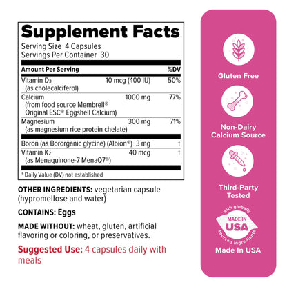 Redd Remedies, Bone Health Advanced, Vitamin D3 and Calcium for Strong Bone Support, 120 Vegetarian Capsules - dailyvitalstore