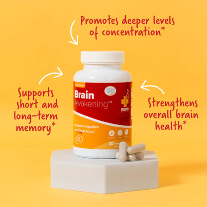 Redd Remedies, Brain Awakening, Supports Cognitive Function and Focus, 120 Vegan Capsules - dailyvitalstore