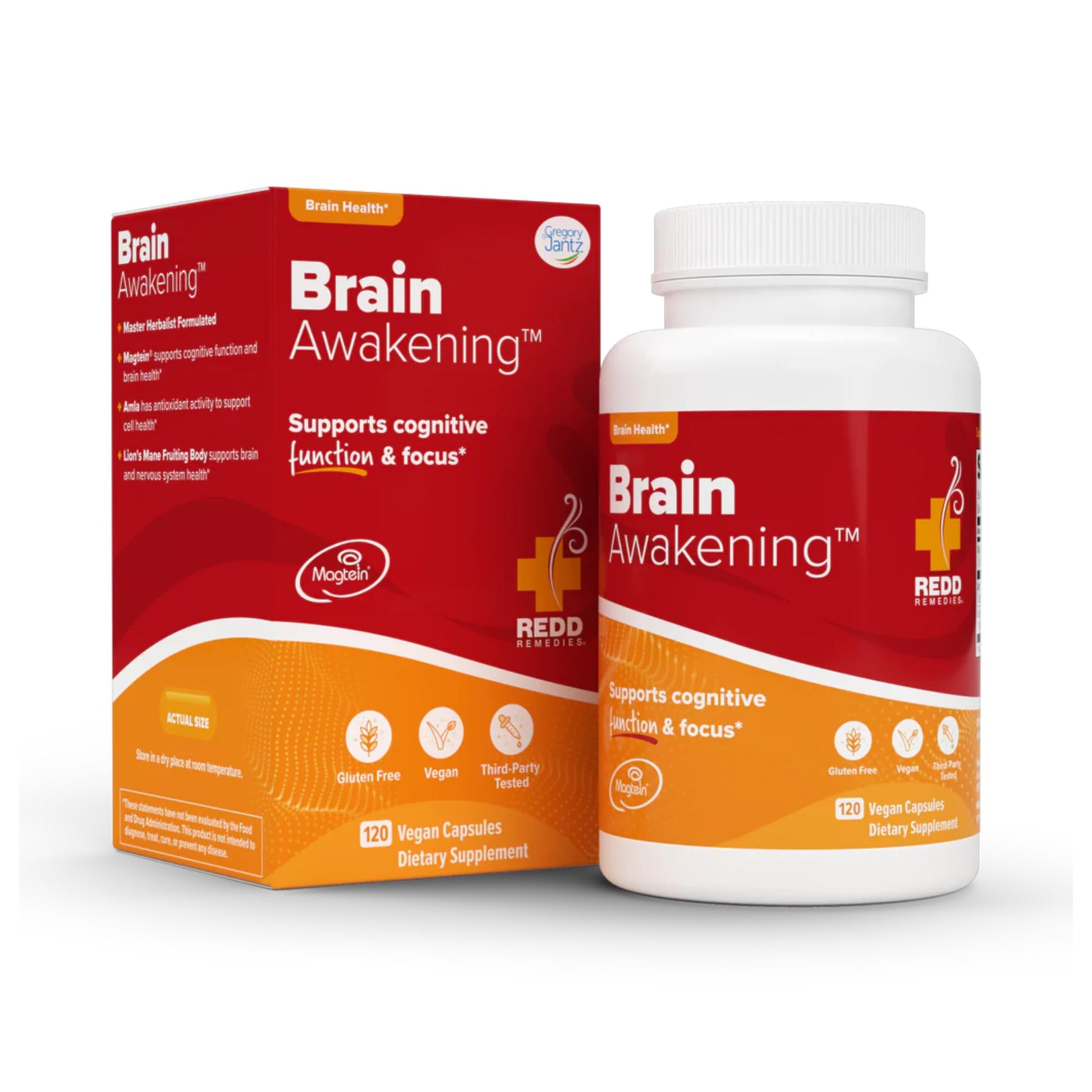 Redd Remedies, Brain Awakening, Supports Cognitive Function and Focus, 120 Vegan Capsules - dailyvitalstore