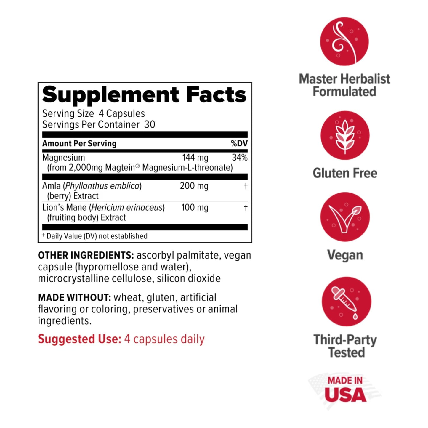 Redd Remedies, Brain Awakening, Supports Cognitive Function and Focus, 120 Vegan Capsules - dailyvitalstore