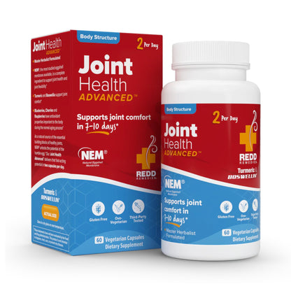 Redd Remedies, Joint Health Advanced, Helps Strengthen Connective Tissue and Cartilage, Fast-Acting Comfort with Boswellia Serrata and Turmeric, 60 Vegetarian Capsules - dailyvitalstore