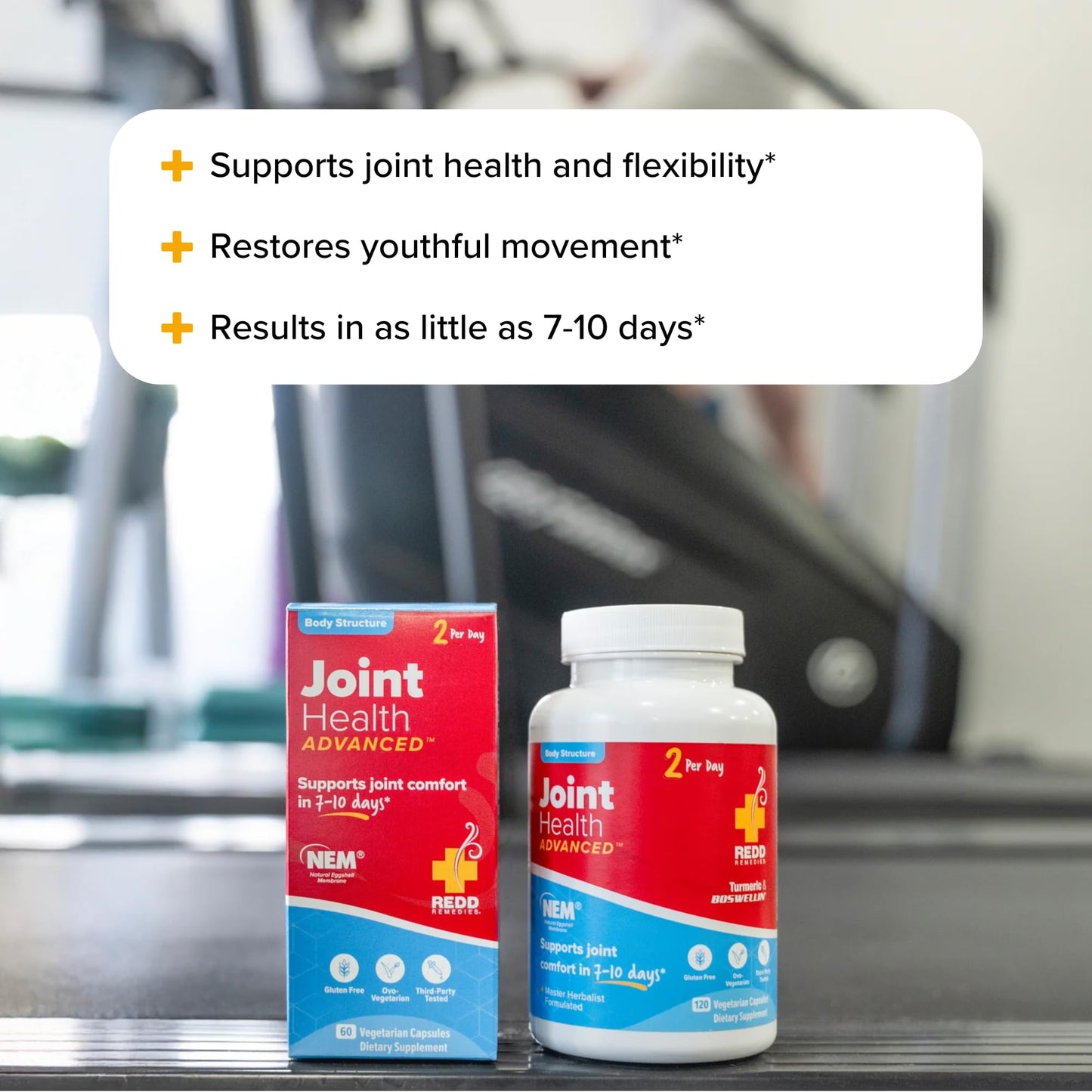 Redd Remedies, Joint Health Advanced, Helps Strengthen Connective Tissue and Cartilage, Fast-Acting Comfort with Boswellia Serrata and Turmeric, 60 Vegetarian Capsules - dailyvitalstore