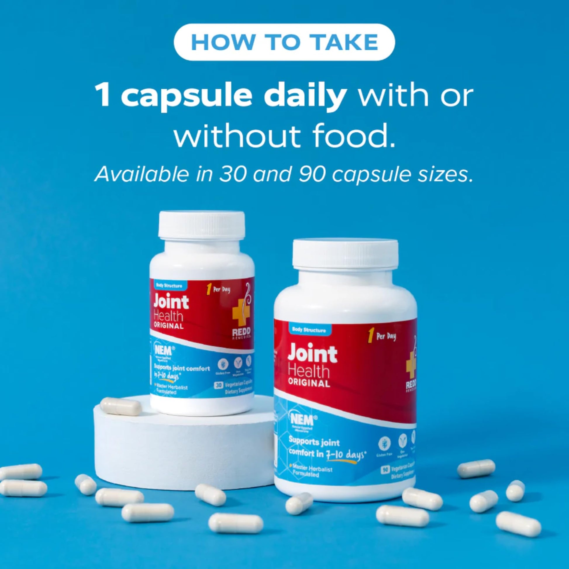Redd Remedies Joint Health Original, 90 Capsules, and Calcium Mag + D, 120 Capsules - dailyvitalstore