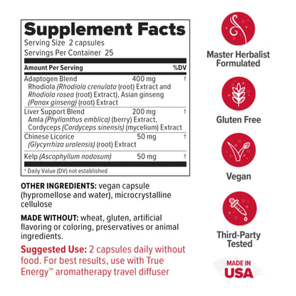 Redd Remedies, True Energy, Supports Energy Production and Stamina, 50 Vegan Capsules - dailyvitalstore