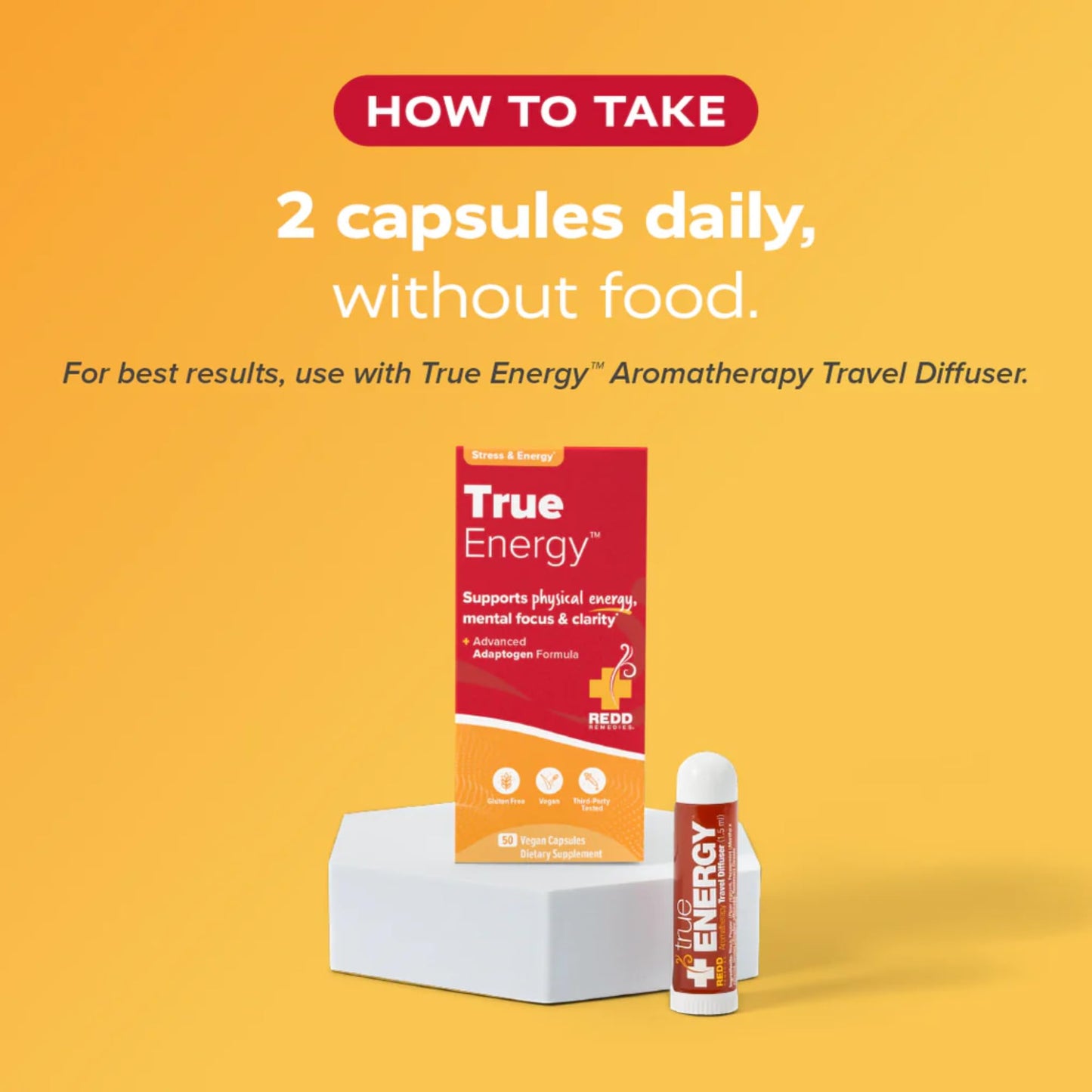 Redd Remedies, True Energy, Supports Energy Production and Stamina, 50 Vegan Capsules - dailyvitalstore