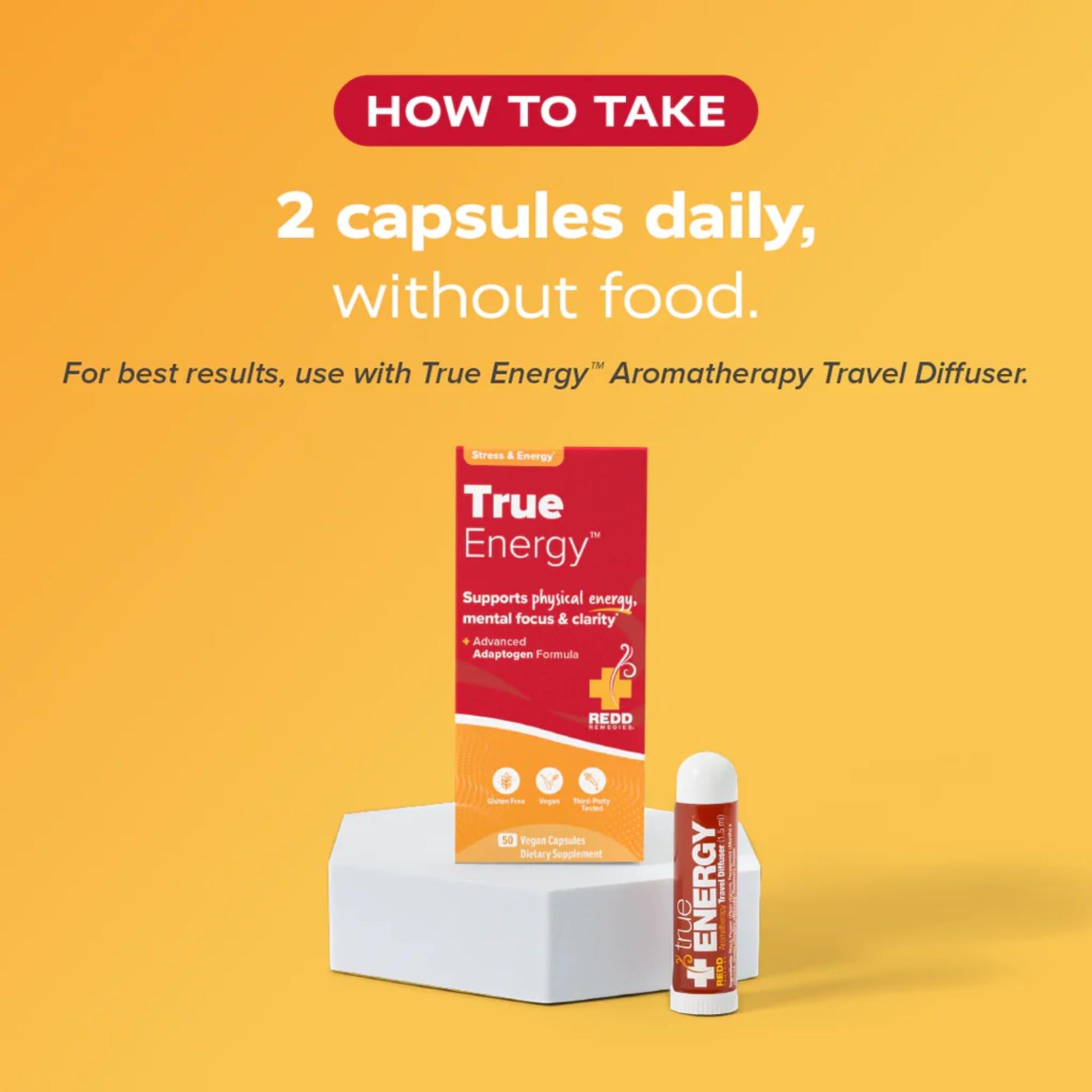 Redd Remedies, True Energy, Supports Energy Production and Stamina, 50 Vegan Capsules - dailyvitalstore