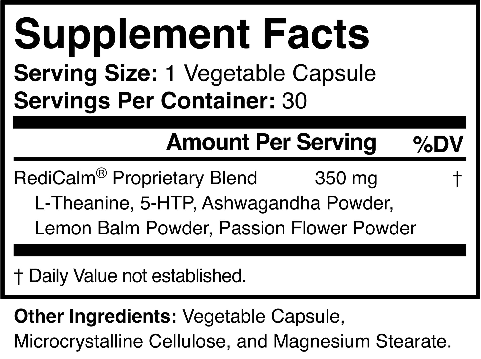 RediCalm - Natural Stress Relief Supplement - Non-GMO, Vegan, Gluten-Free - dailyvitalstore