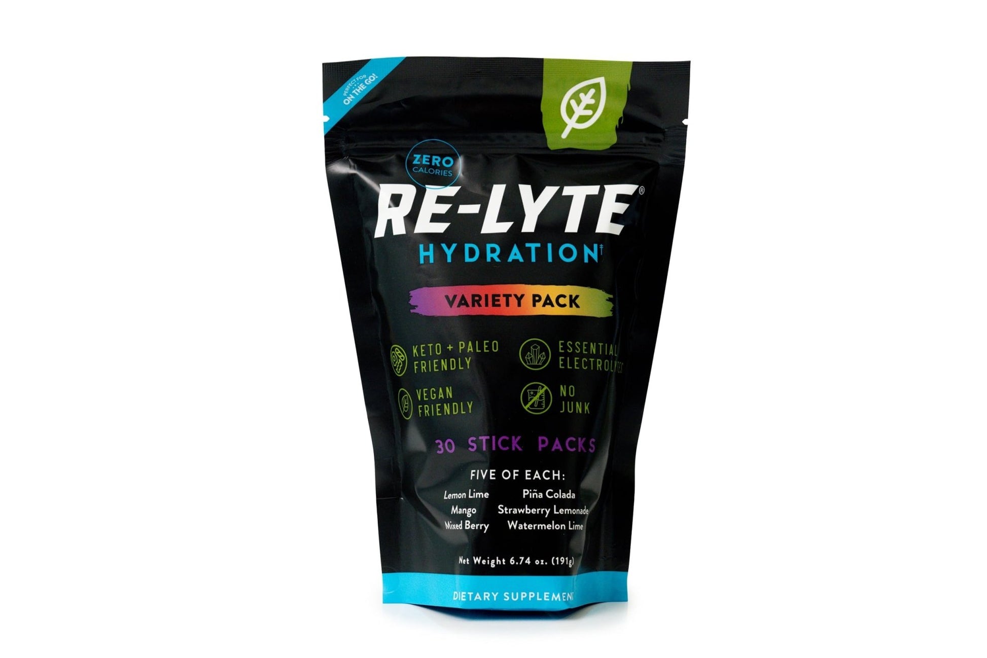 REDMOND Re-Lyte Hydration Electrolyte Powder Mix, Variety Pack, 30 Stick Packs - dailyvitalstore