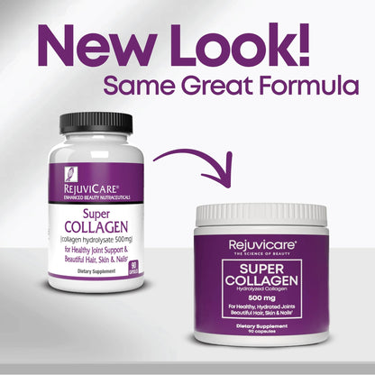 Rejuvicare Super Collagen Capsules for Beauty, Healthy Joints, Hair, Skin, & Nails, 90 Servings, Multi, (N8745) - dailyvitalstore