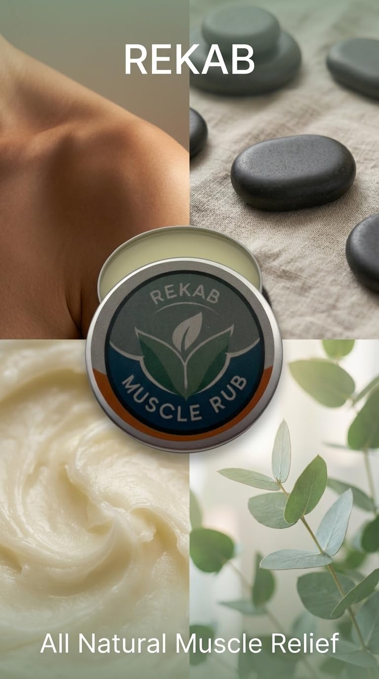 REKAB MUSCLE RUB, Neuropathy Cream, Arthritis Reliever, Knee Relief Balm for Adults, Natural Soothing Formula for Arthritis Sufferers, Joint Relief Cream, Total Relief, Joint & Muscle Therapy - dailyvitalstore