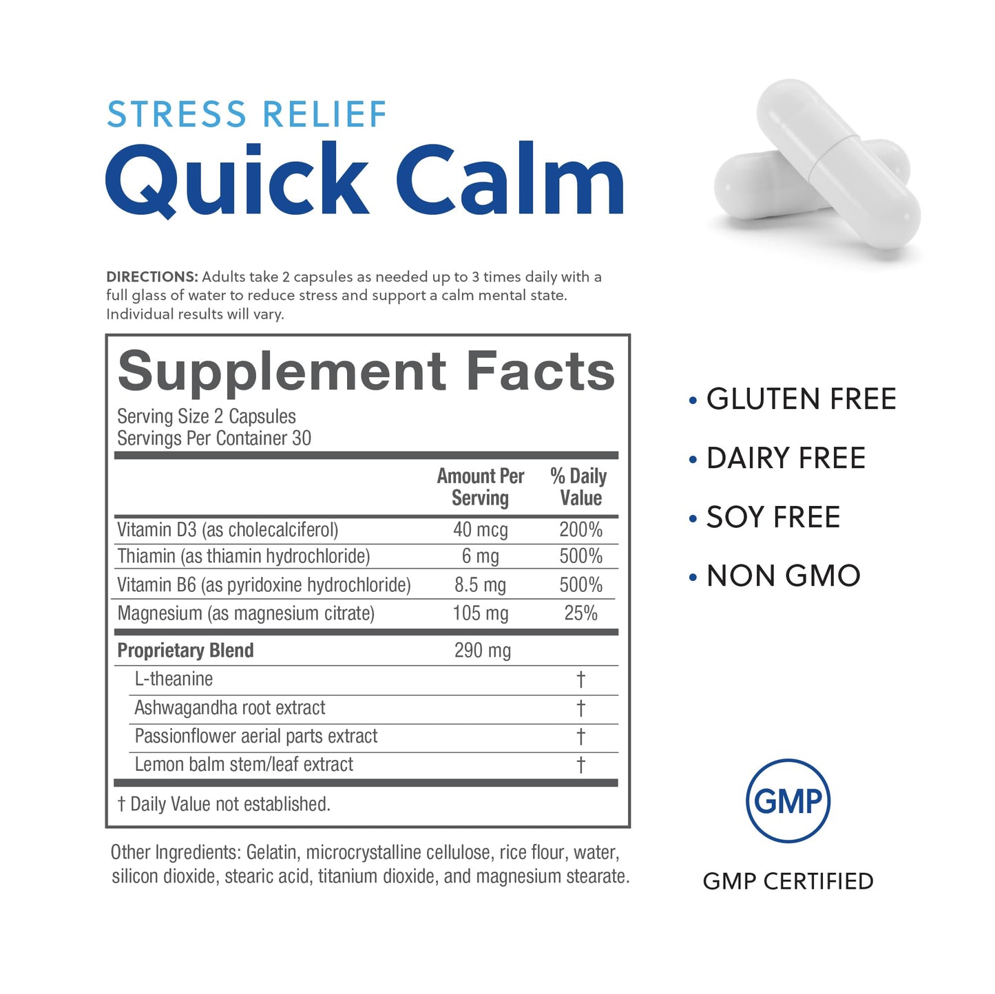 Relacore Quick Calm Mood Support Supplement with Ashwagandha, L-Theanine, Rapid Stress Relief and Relaxation – Cortisol Supplement - 60 ct - dailyvitalstore