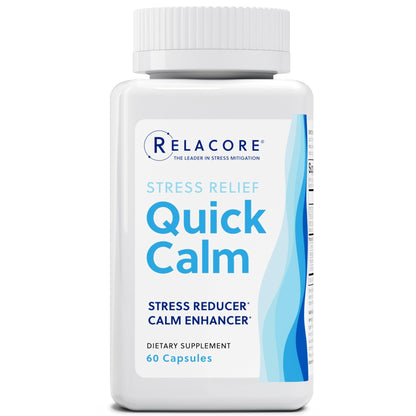 Relacore Quick Calm Mood Support Supplement with Ashwagandha, L-Theanine, Rapid Stress Relief and Relaxation – Cortisol Supplement - 60 ct - dailyvitalstore