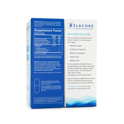 Relacore Quick Calm Mood Support Supplement with Ashwagandha, L-Theanine, Rapid Stress Relief and Relaxation – Cortisol Supplement - 60 ct - dailyvitalstore