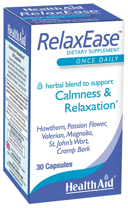RelaxEase, Herbal Blend to Support Harmony and Tranquility, Once Daily, 30 ct, Helps Promote Health and Relaxation - dailyvitalstore