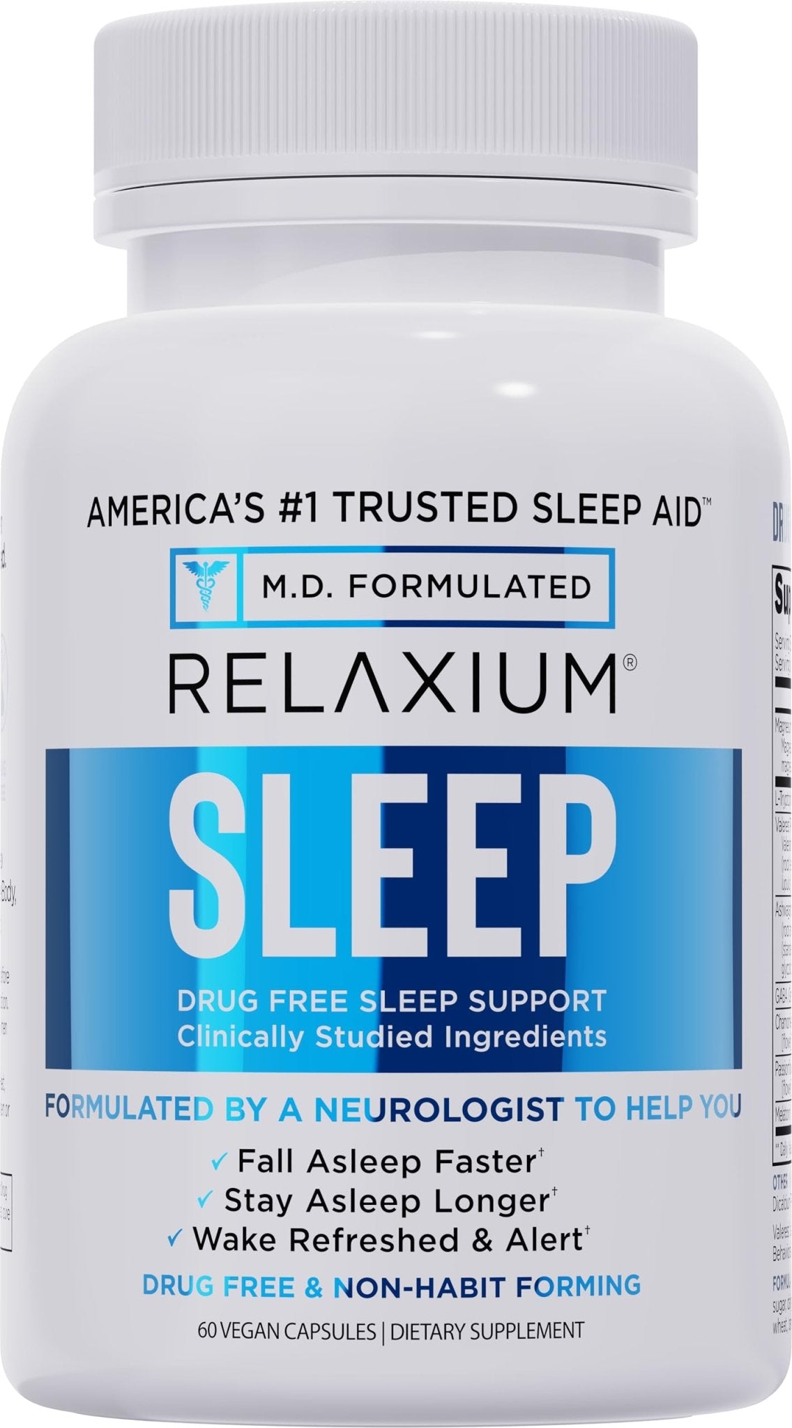 Relaxium Sleep Aid for Adults, Melatonin 5mg with Magnesium Glycinate, Sleep-Promoting Valerest & Ashwagandha, Non-Habit Forming Sleep Supplement, 60 Capsules, 30-Day Supply - dailyvitalstore