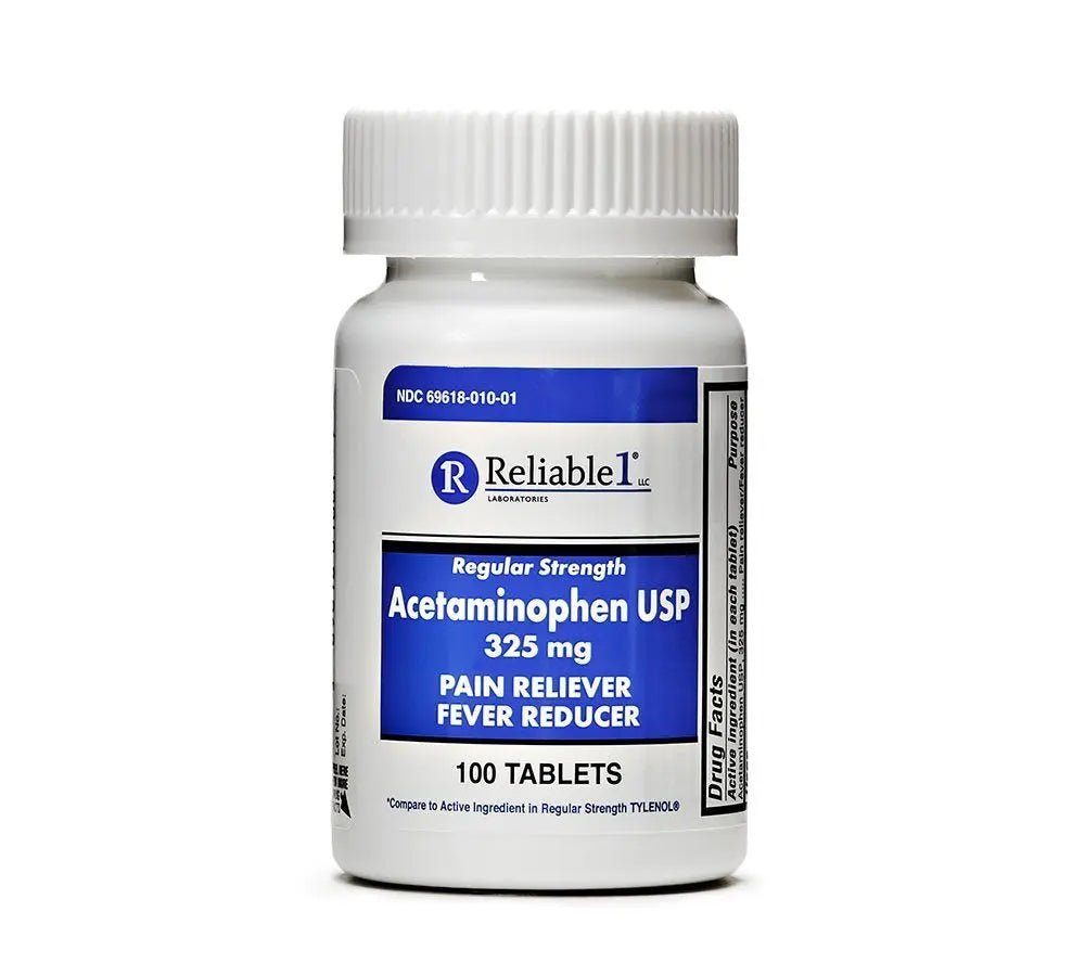 Reliable 1 Regular Strength Acetaminophen USP Tablets 325 mg, 100 Count - dailyvitalstore