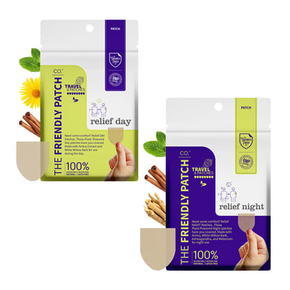 Relief Day & Night Patch Bundle - Arnica, White Willow Bark, Melatonin, Ashwagandha, Saffron & Peppermint for Soreness, Discomfort & Sleep Support for Women and Men - 16 Plant-Powered Patches - dailyvitalstore