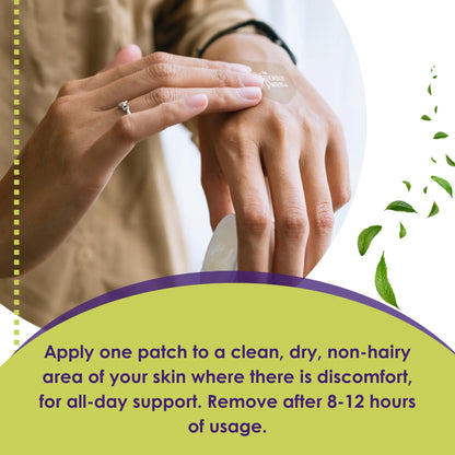 Relief Day Patch - Arnica, White Willow Bark, Saffron & Peppermint for Soreness and discomfort for Women and Men - dailyvitalstore