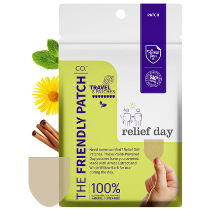 Relief Day & Rise & Shine Patch Bundle - Arnica, White Willow Bark, Tongkat Ali, Horny Goat Weed, Saffron & Peppermint for Soreness, Strength, and Performance Support - 16 Plant-Powered Patches for Me - dailyvitalstore