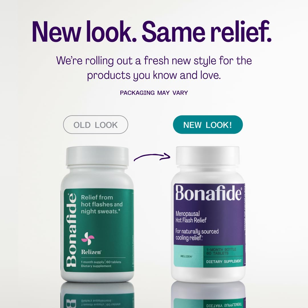 Relizen by Bonafide. Relief from Menopausal Hot Flashes & Night Sweats. — 1-Month Supply (60 Tablets) - dailyvitalstore