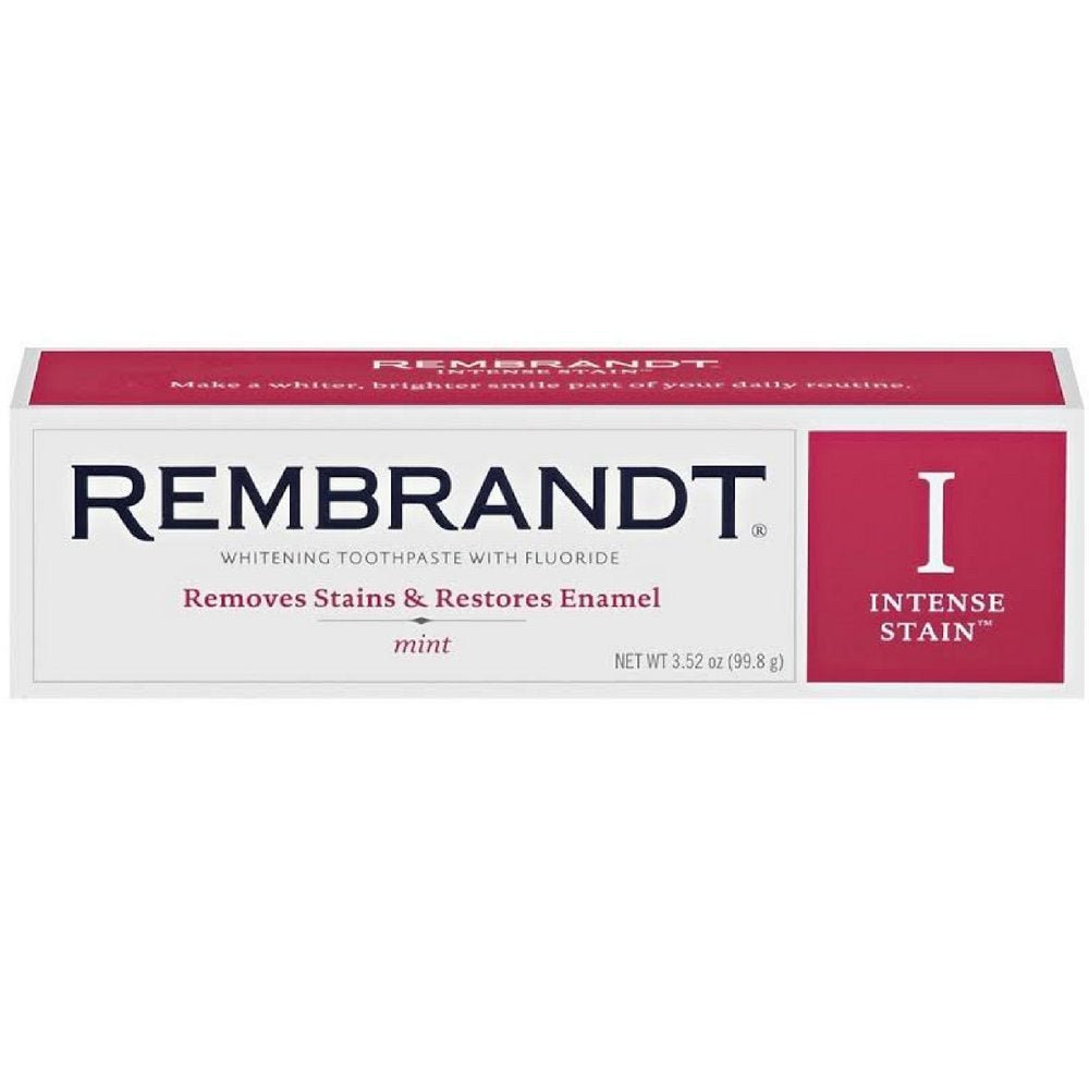 REMBRANDT Intense Stain Whitening Toothpaste With Fluoride, Removes Tough Stains, Rehardens And Strengthens Enamel, 3.5 Ounce - (Pack of 2) - dailyvitalstore