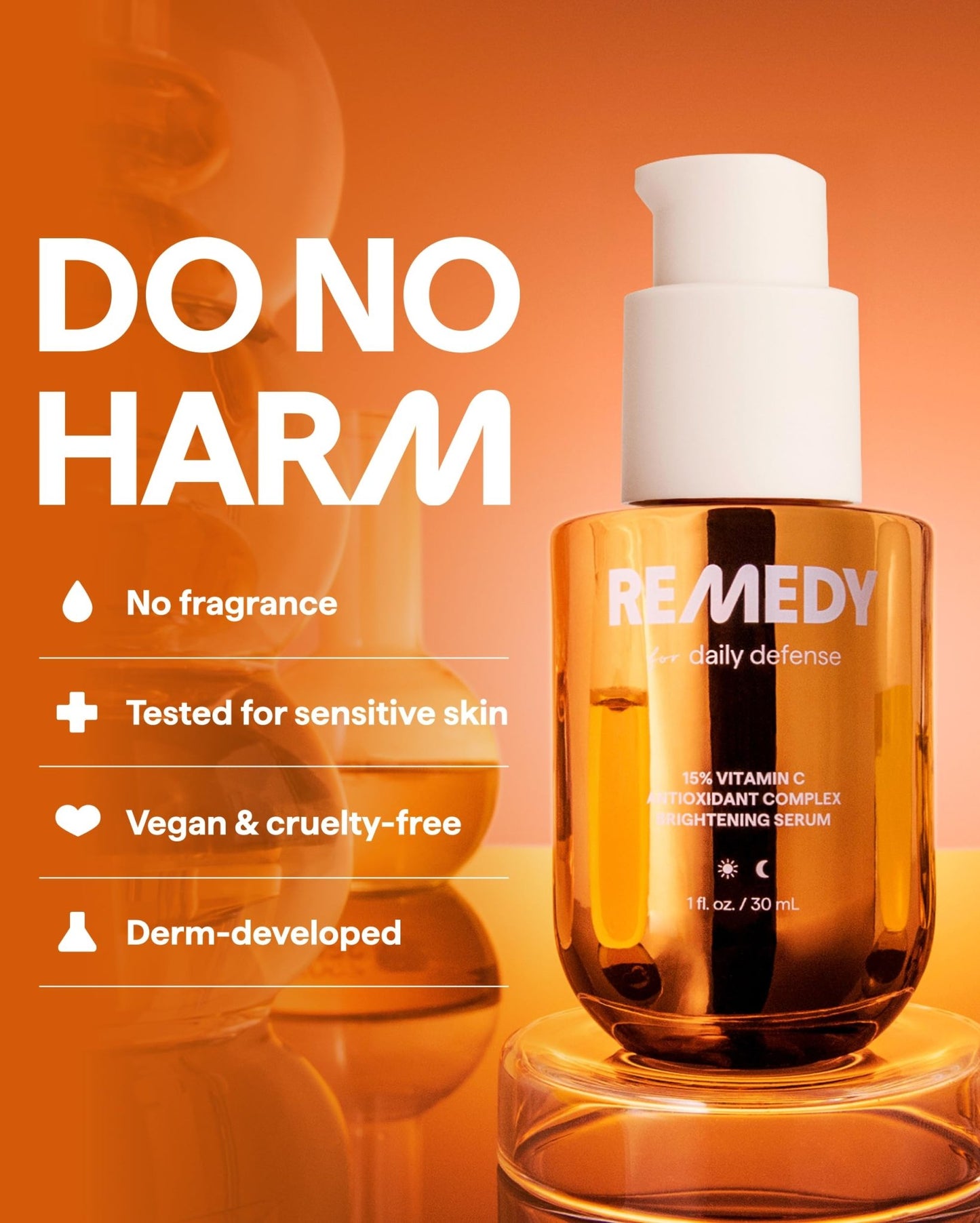 Remedy for Daily Defense | 15% Vitamin C Complex Brightening Serum | Stabilized Vitamin C with Next-Gen Antioxidants, Ferulic Acid, Ectoin - dailyvitalstore