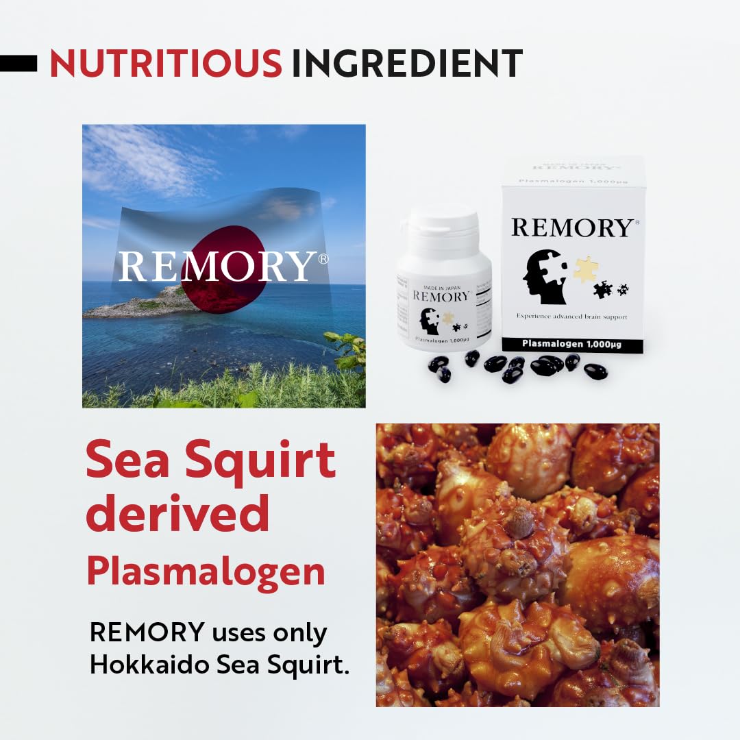 REMORY Plasmalogen Sea Squirt Supplement - Brain Health Supplement - 30 Days Supply - dailyvitalstore