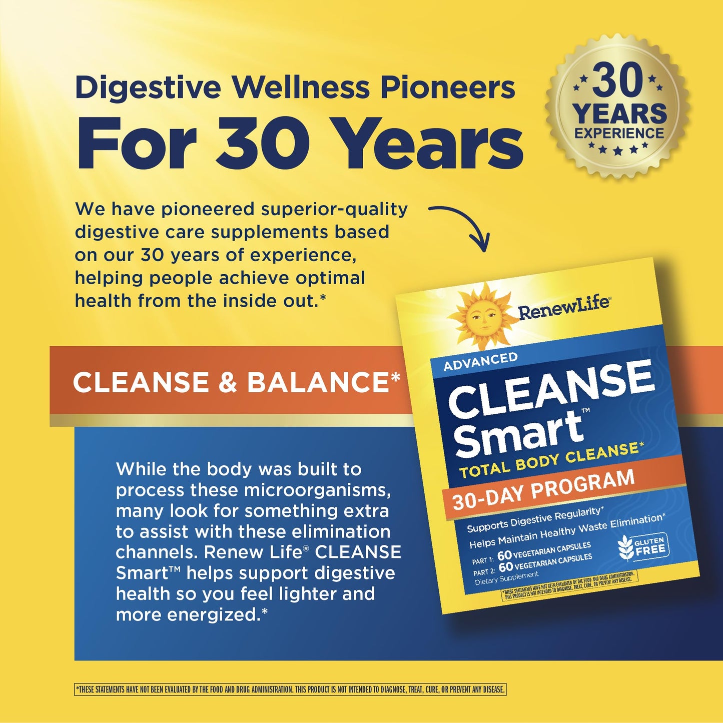 Renew Life Cleanse Smart Advanced Total Body Program, 2-Part Detox Cleanse Promotes Digestive Regularity and Supports Waste Elimination, Herbal Blend - dailyvitalstore