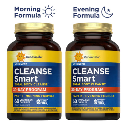Renew Life Cleanse Smart Advanced Total Body Program, 2-Part Detox Cleanse Promotes Digestive Regularity and Supports Waste Elimination, Herbal Blend - dailyvitalstore