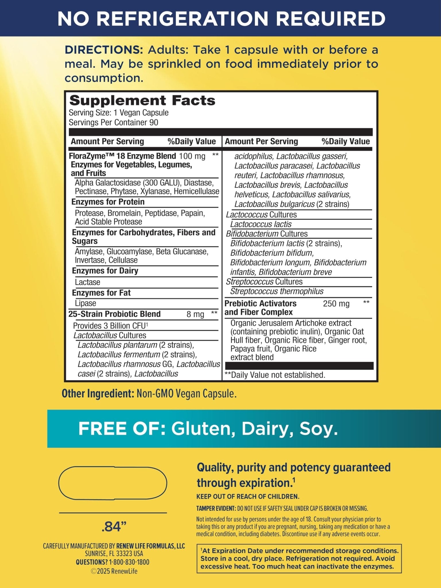 Renew Life Florazyme Digestive Enzymes with Probiotics | Doctor Formulated | Helps Occasional Gas, Bloating & Discomfort | Digestive & Immune Health - dailyvitalstore
