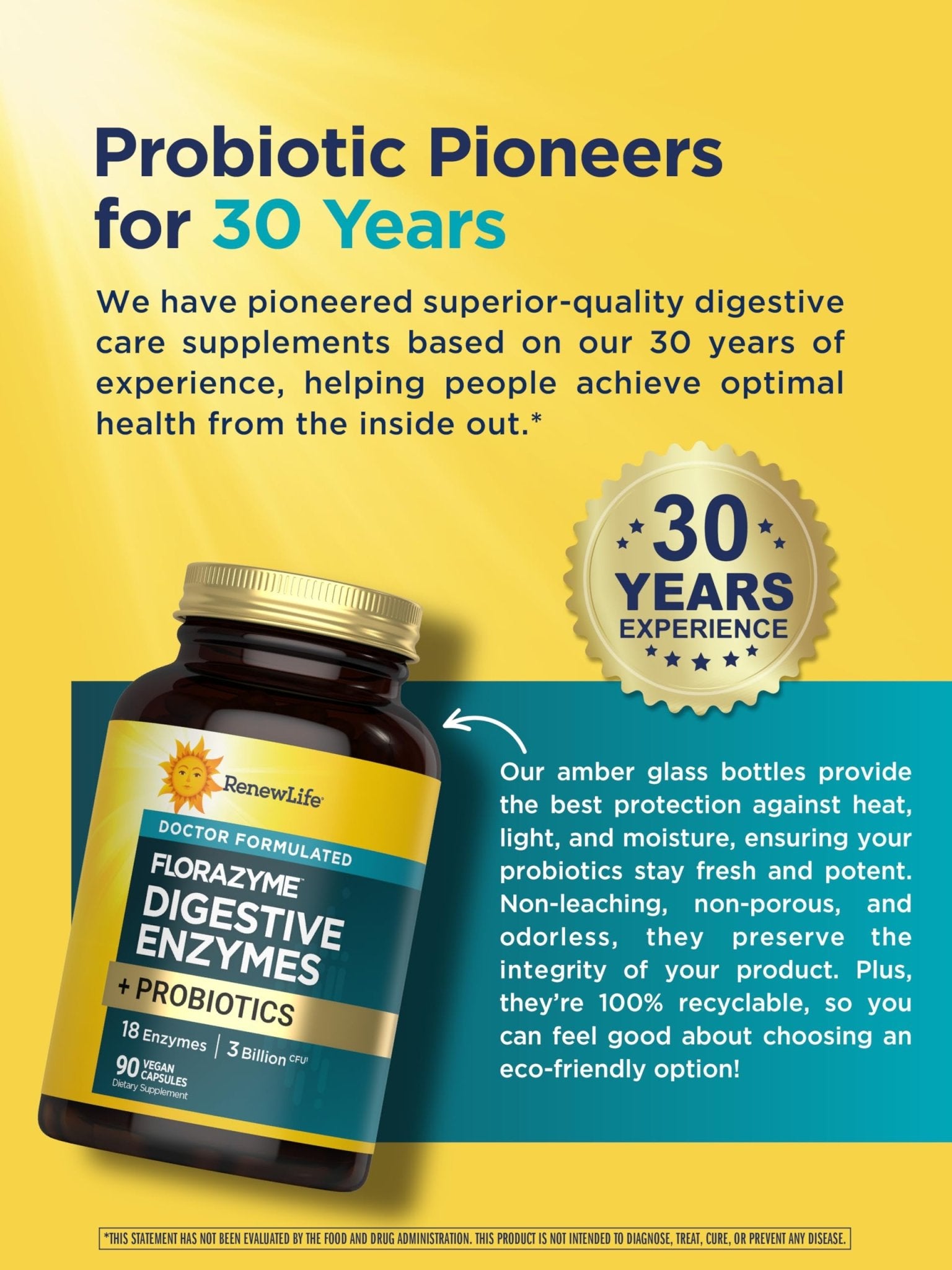 Renew Life Florazyme Digestive Enzymes with Probiotics | Doctor Formulated | Helps Occasional Gas, Bloating & Discomfort | Digestive & Immune Health - dailyvitalstore