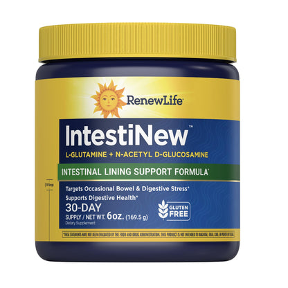Renew Life IntestiNew Intestinal Lining Support Formula, Powder Supplement Supports Digestive Health, L-Glutamine - dailyvitalstore