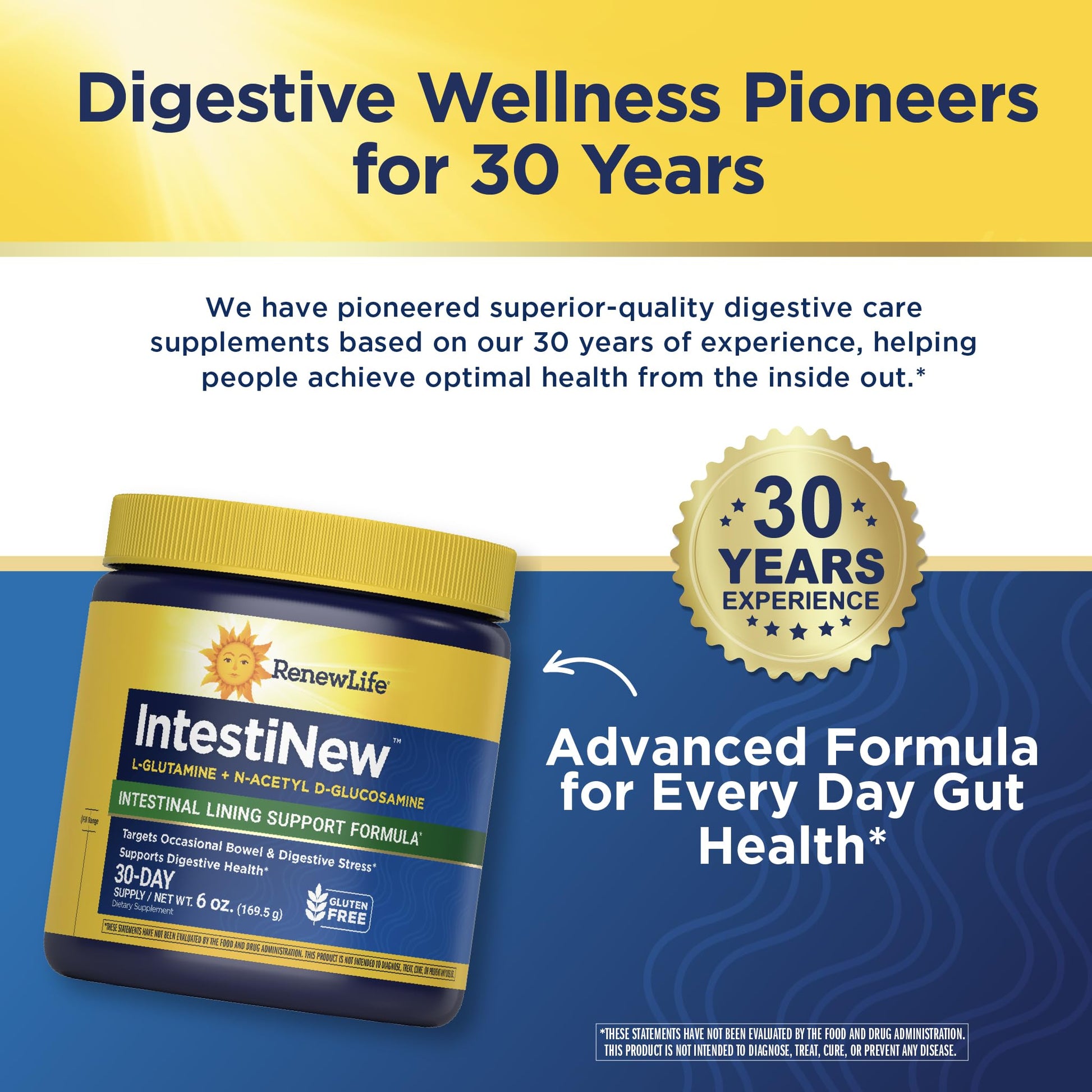 Renew Life IntestiNew Intestinal Lining Support Formula, Powder Supplement Supports Digestive Health, L-Glutamine - dailyvitalstore