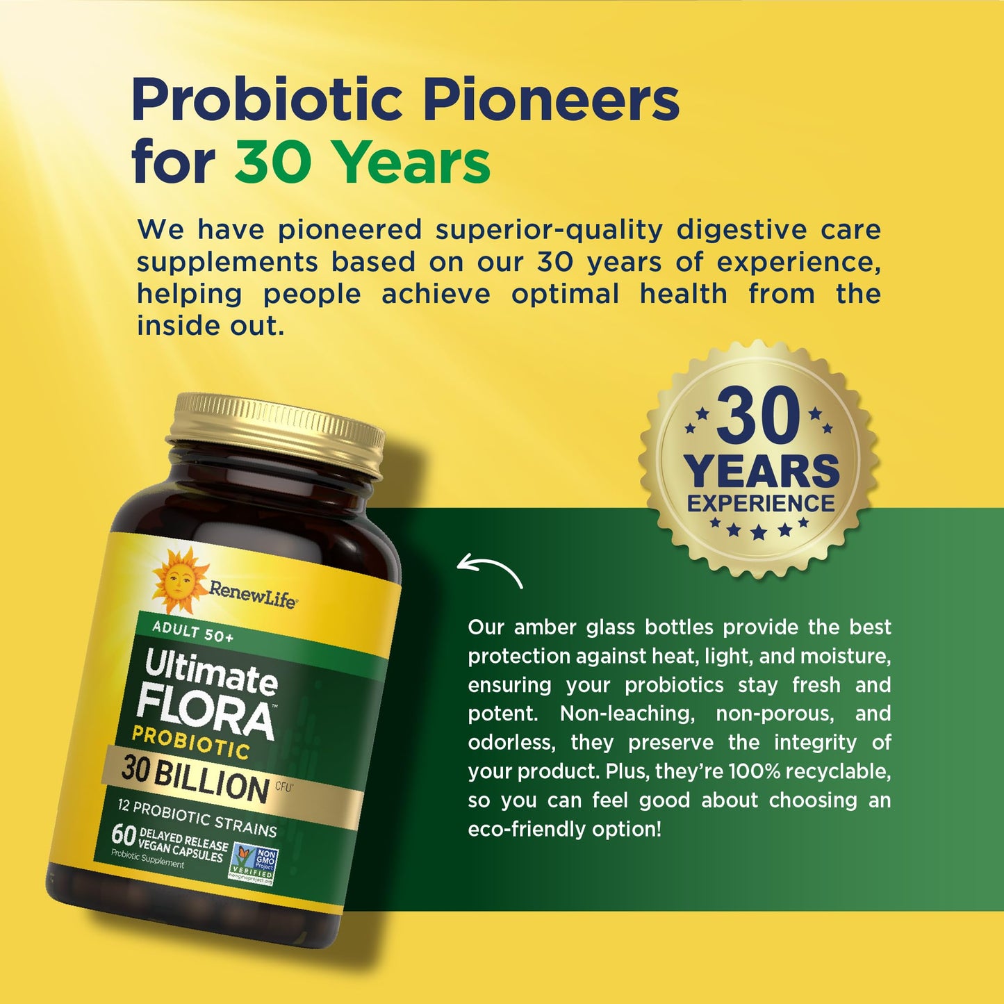 Renew Life Probiotic Adult 50 Plus Probiotic Capsules, Daily Supplement Supports Urinary, Digestive and Immune Health, L. Rhamnosus GG, Dairy - dailyvitalstore
