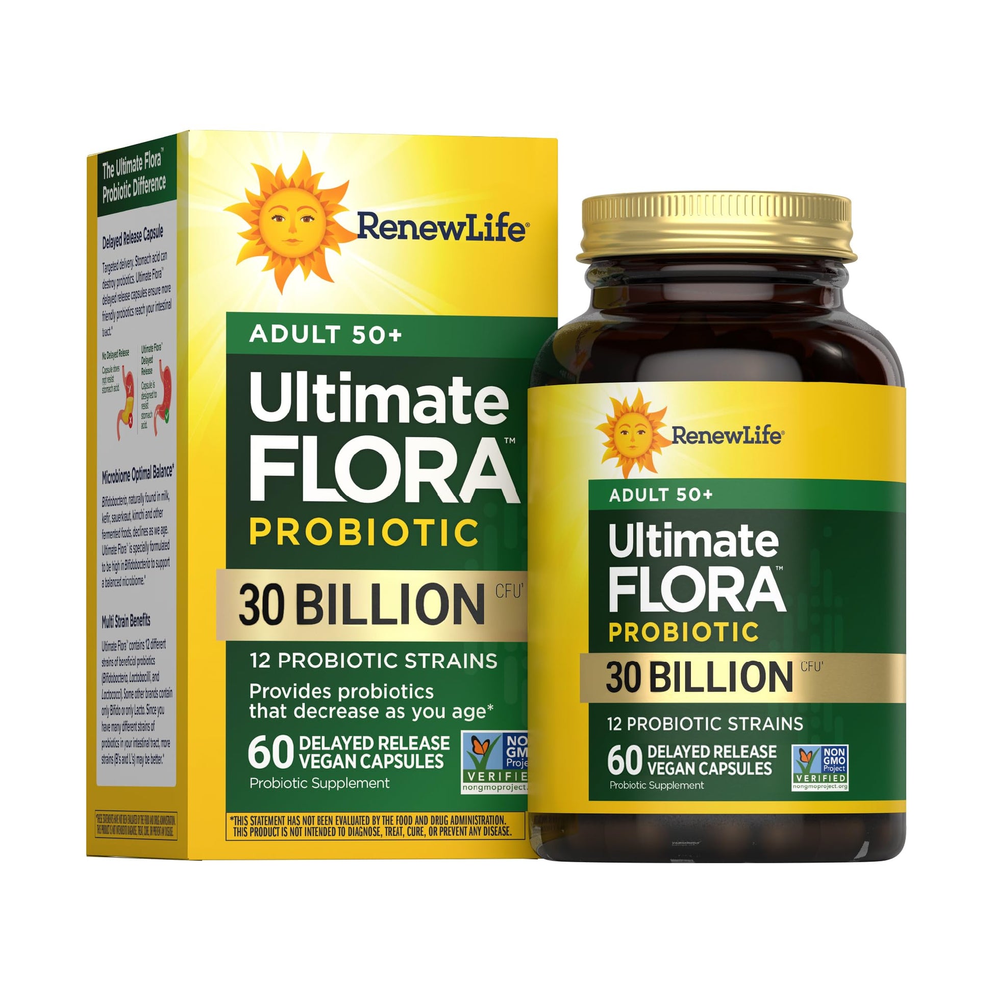 Renew Life Probiotic Adult 50 Plus Probiotic Capsules, Daily Supplement Supports Urinary, Digestive and Immune Health, L. Rhamnosus GG, Dairy - dailyvitalstore