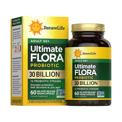 Renew Life Probiotic Adult 50 Plus Probiotic Capsules, Daily Supplement Supports Urinary, Digestive and Immune Health, L. Rhamnosus GG, Dairy - dailyvitalstore