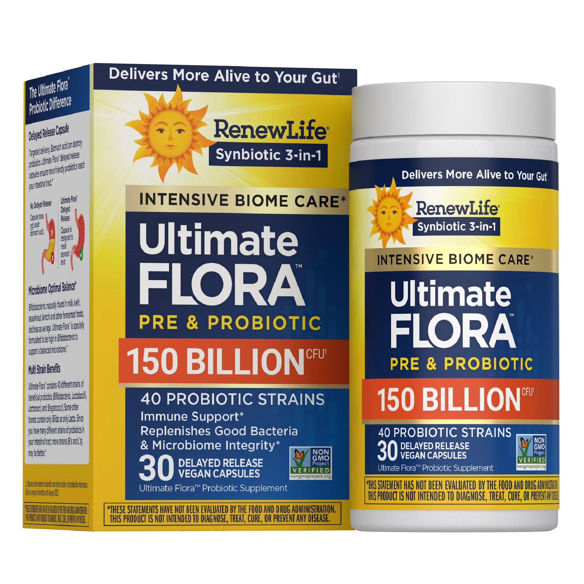 Renew Life Ultimate Flora Adult Ultimate Care Probiotic, 150 Billion, 30 Caps (Package May Vary) - dailyvitalstore