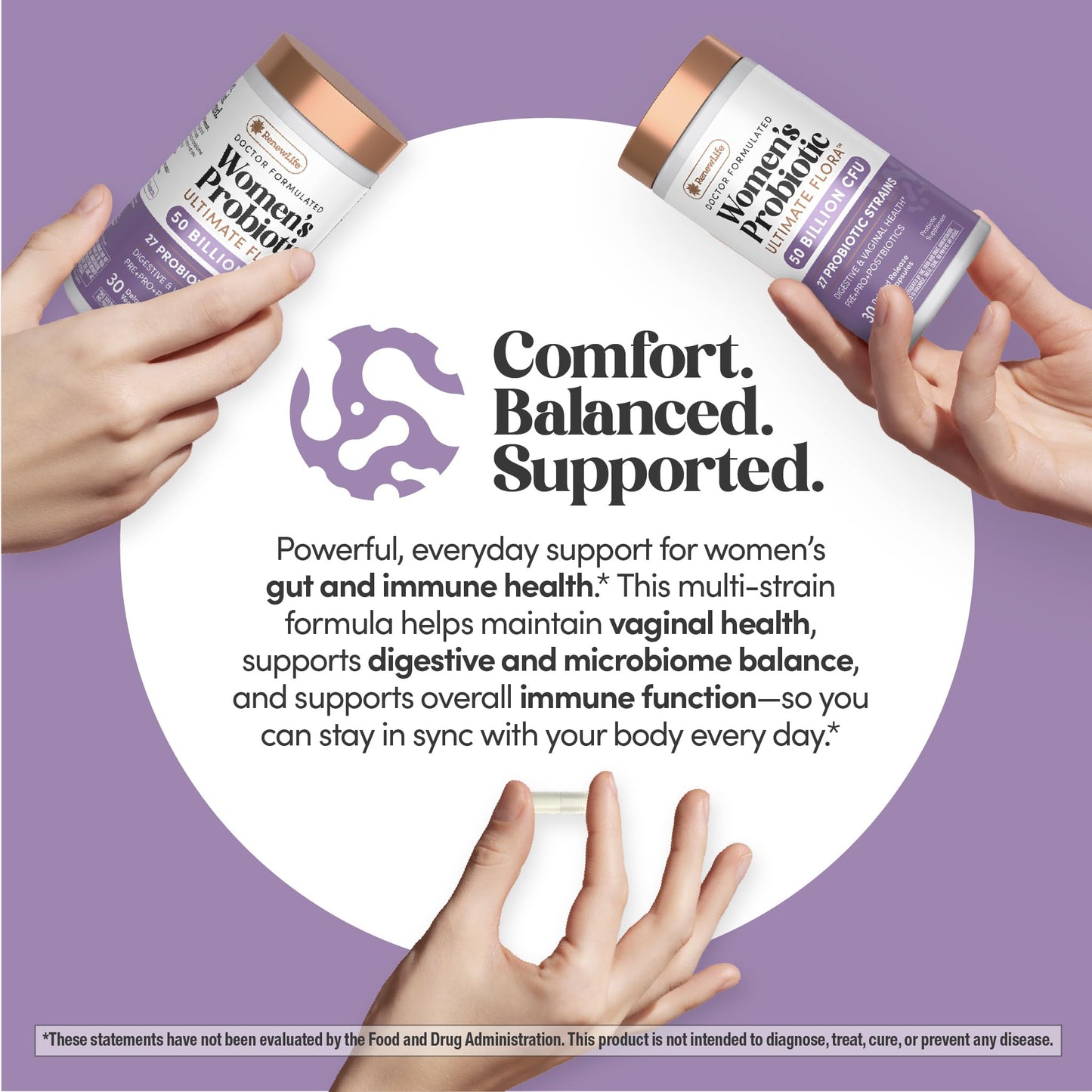 Renew Life Ultimate Flora Probiotics for Women | 50 Billion CFU | 30 Delayed Release Vegan Capsules | Digestive & Vaginal Health | Dairy, Soy and Gluten Free Supplement - dailyvitalstore